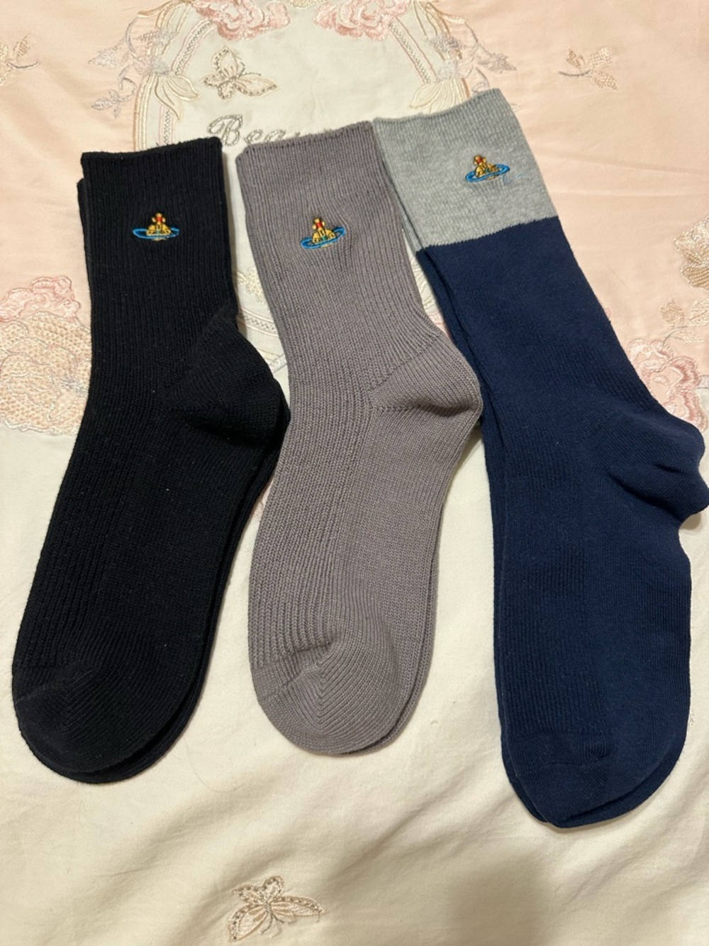 Vivienne Westwood Embroidery Socks Cotton Socks Beautiful Color